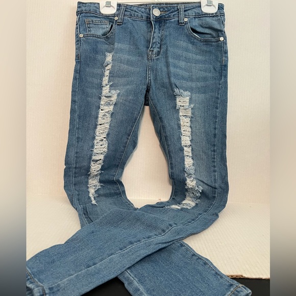 B. You Junior Distressed Jeans - Picture 1 of 6